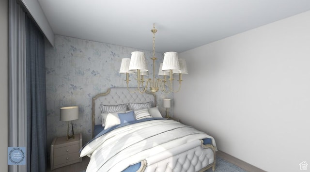 1356 E 320 S, Payson, UT 84651 - bedroom with a notable chandelier and wallpapered walls