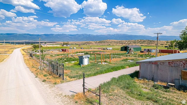 mountain view with a rural view