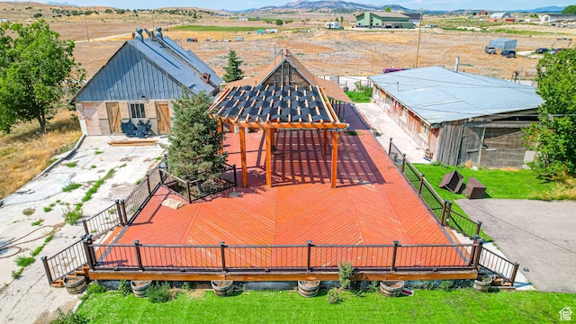 aerial view featuring a mountain view