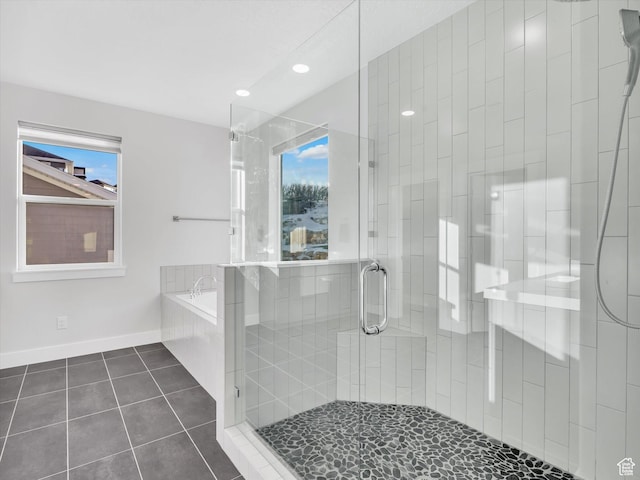 14678 S Silver Blossom Way E, Draper, UT 84020 - full bath with a garden tub, a shower stall, healthy amount of natural light, and recessed lighting