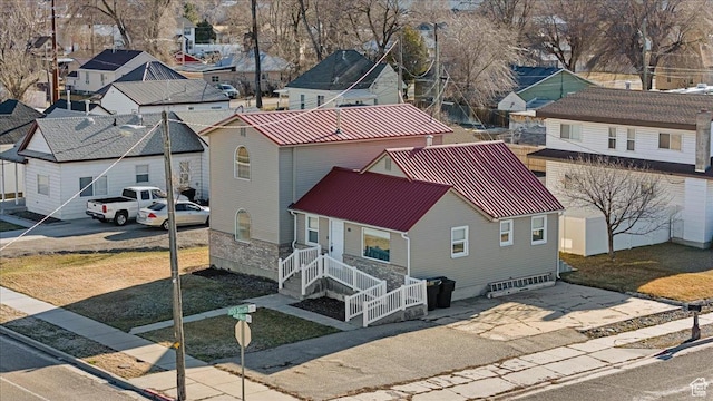 aerial view featuring a residential view