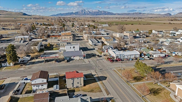 bird's eye view featuring a mountain view and a residential view