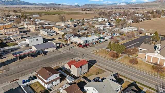 bird's eye view with a mountain view and a residential view