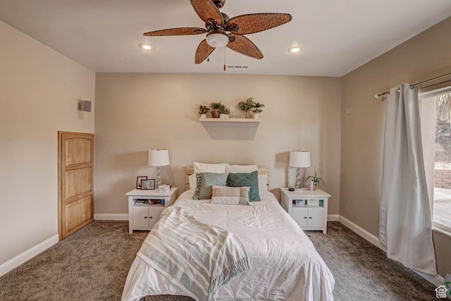 1163 W Sunrise Cir, Washington, UT 84780 - bedroom featuring recessed lighting, carpet flooring, visible vents, and baseboards
