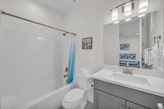 1466 N Arena Roja Dr, Washington, UT 84780 - full bathroom featuring ensuite bathroom, vanity, toilet, and shower / tub combo with curtain