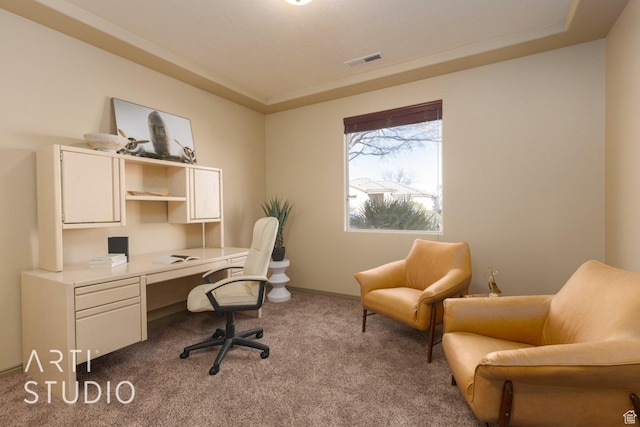 1109 N Ventana Dr, Washington, UT 84780 - home office featuring baseboards, visible vents, and light colored carpet