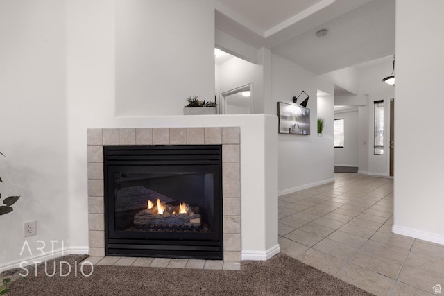 1109 N Ventana Dr, Washington, UT 84780 - details with a fireplace, baseboards, and carpet flooring