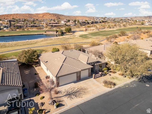1109 N Ventana Dr, Washington, UT 84780 - aerial view featuring a residential view and a water and mountain view