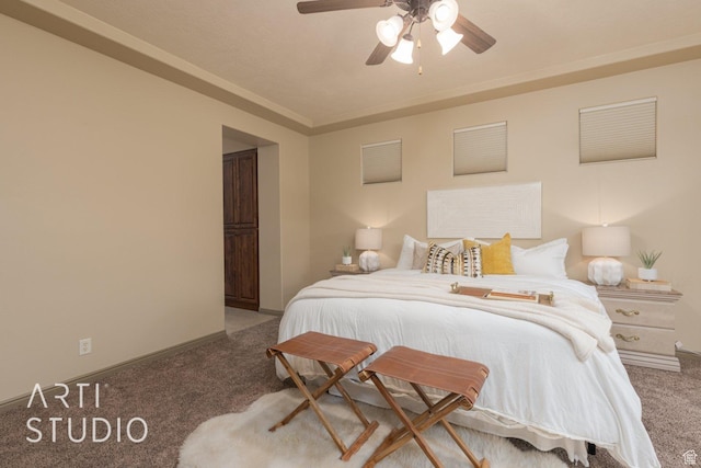 1109 N Ventana Dr, Washington, UT 84780 - bedroom featuring carpet, baseboards, and ceiling fan