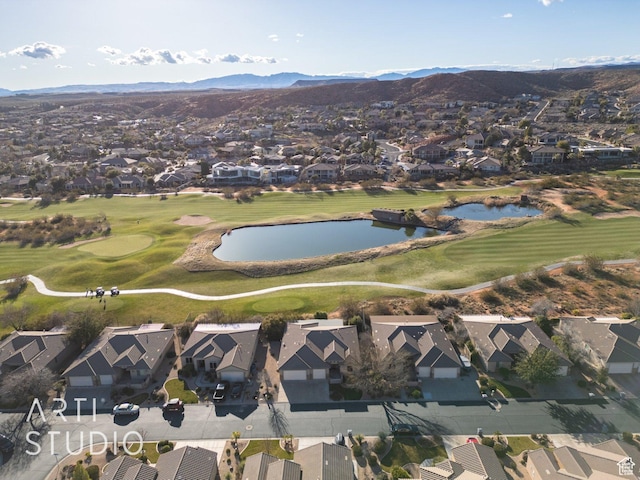 1109 N Ventana Dr, Washington, UT 84780 - drone / aerial view featuring view of golf course, a residential view, and a water and mountain view