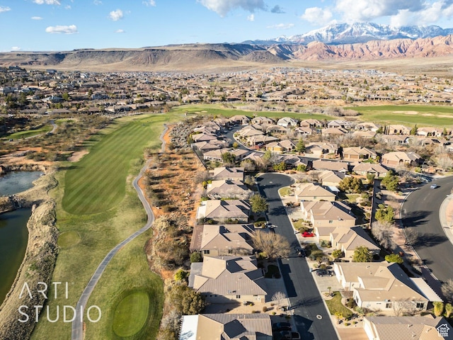1109 N Ventana Dr, Washington, UT 84780 - bird's eye view featuring a residential view, a mountain view, and golf course view