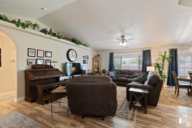 657 W 150 S, Hurricane, UT 84737 - living area with vaulted ceiling, light wood-style flooring, and a wealth of natural light