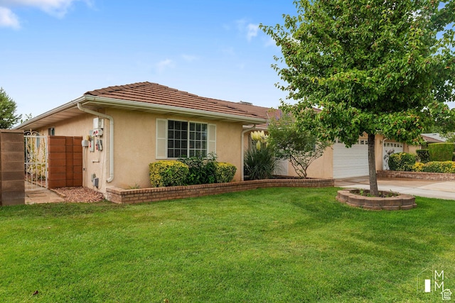 657 W 150 S, Hurricane, UT 84737 - single story home with an attached garage, a tile roof, driveway, stucco siding, and a front lawn