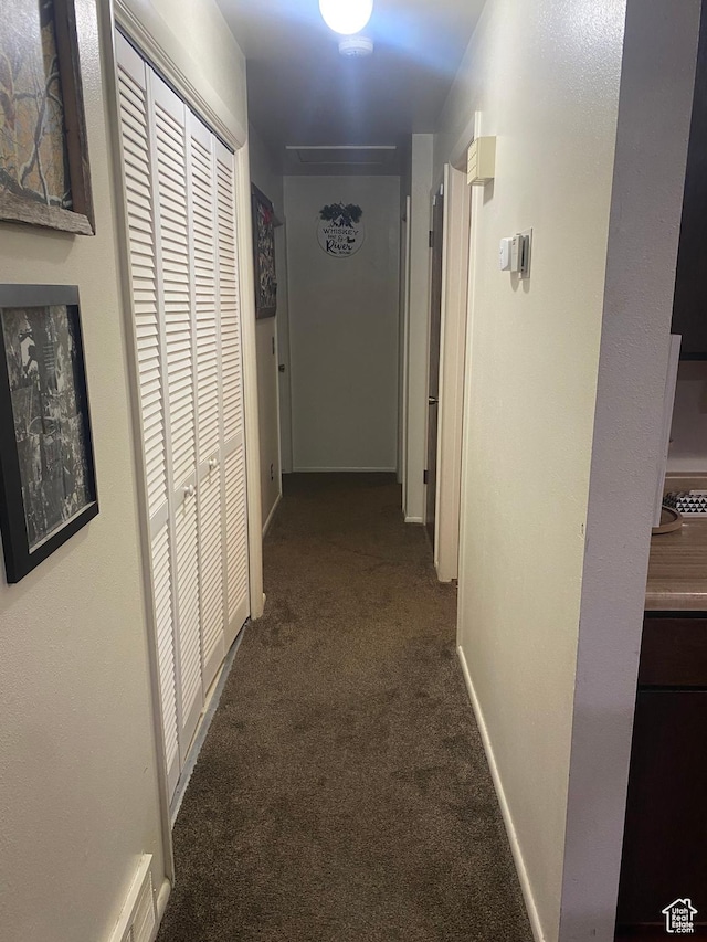5980 S 9000 E, Jensen, UT 84035 - hallway with dark colored carpet and baseboards