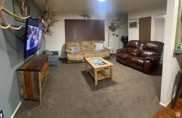 5980 S 9000 E, Jensen, UT 84035 - living room with dark carpet and baseboards