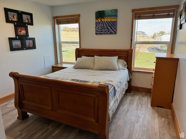 1595 S Bear Lake Blvd, Garden City, UT 84028 - bedroom featuring baseboards and wood finished floors