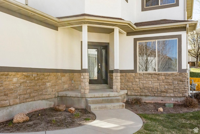 898 E Tendoy Ct S, Draper, UT 84020 - property entrance with stucco siding and stone siding