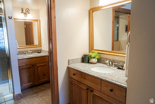 840 W Bigler Ln N Unit 3013, Midway, UT 84049 - bathroom featuring tile patterned flooring, vanity, and a shower stall