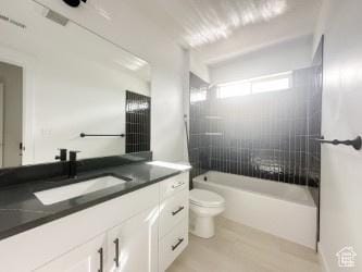 5644 W 7340 S, West Jordan, UT 84081 - full bathroom featuring toilet, vanity, and shower / washtub combination