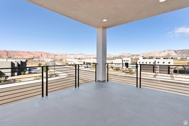 1461 W Canyon Tree Dr, St George, UT 84770 - view of patio / terrace with a balcony and a mountain view