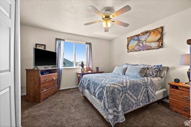 2337 W 2075 N, Clinton, UT 84015 - bedroom featuring carpet flooring, a ceiling fan, and a textured ceiling