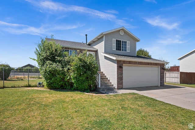 2337 W 2075 N, Clinton, UT 84015 - view of front of home featuring concrete driveway, an attached garage, stairs, and brick siding