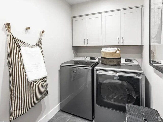 6785 Silver Creek Dr N, Park City, UT 84098 - laundry room featuring washer and dryer, cabinet space, and baseboards