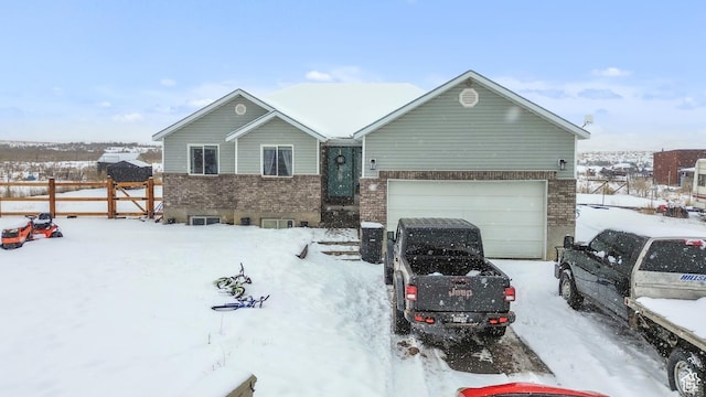 33841 N 7925 E, Fairview, UT 84629 - ranch-style home with a garage, brick siding, and fence