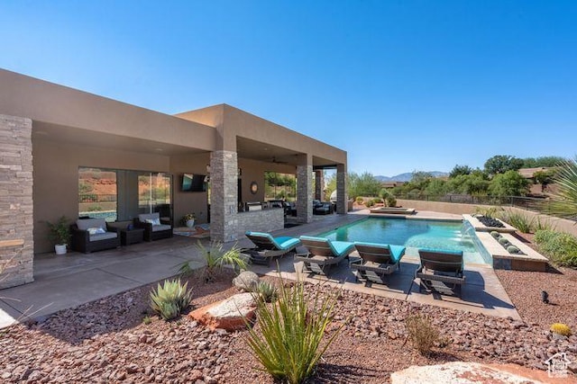 3052 N Snow Canyon Pkwy Unit 201, St George, UT 84770 - view of pool with a fenced in pool, a patio, and an outdoor hangout area