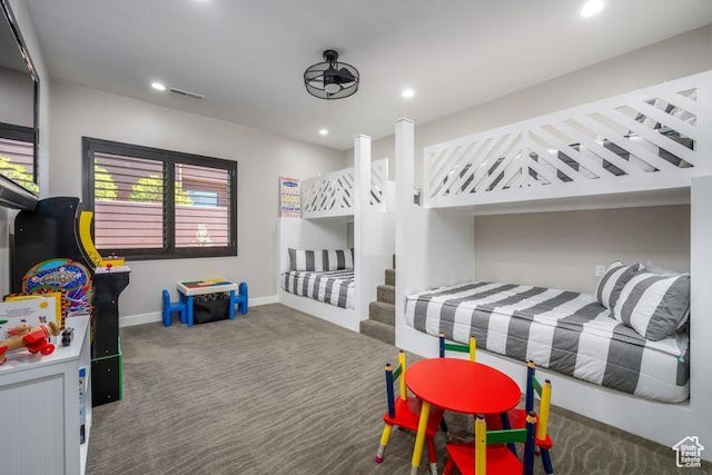 3052 N Snow Canyon Pkwy Unit 201, St George, UT 84770 - bedroom featuring carpet, visible vents, baseboards, and recessed lighting