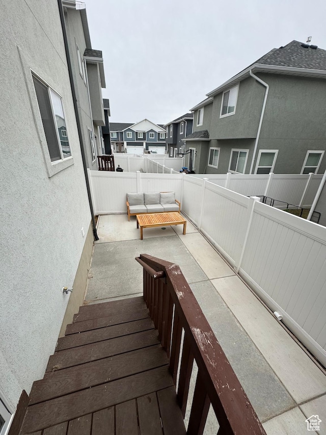 4834 E Hidden Steppe Bnd, Eagle Mountain, UT 84005 - stairs with a residential view