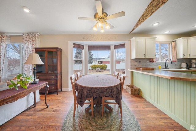 1320 W 1340 N, Pleasant Grove, UT 84062 - dining area with recessed lighting, ceiling fan, light wood-style flooring, and baseboards