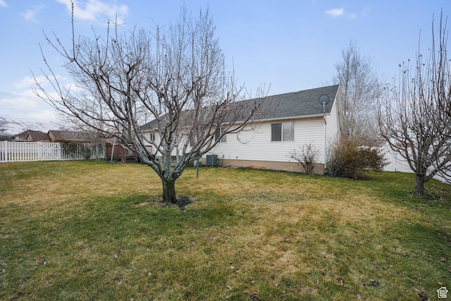 1320 W 1340 N, Pleasant Grove, UT 84062 - exterior space featuring central AC unit, fence, a lawn, and roof with shingles