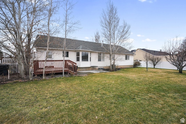 1320 W 1340 N, Pleasant Grove, UT 84062 - back of property with a yard, a wooden deck, and fence