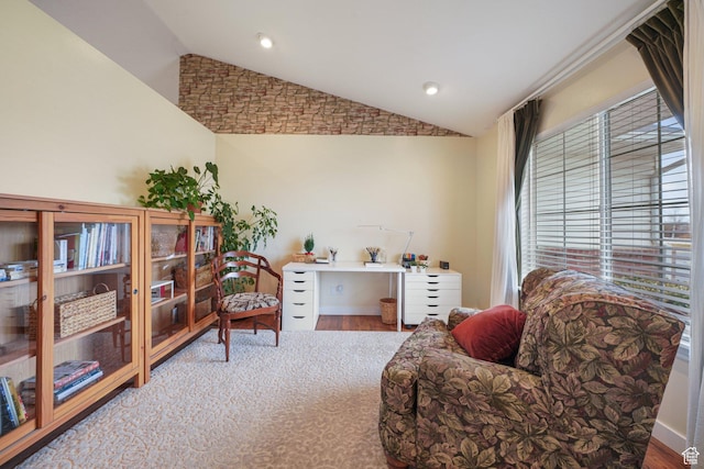 1320 W 1340 N, Pleasant Grove, UT 84062 - living area with lofted ceiling, wood finished floors, and recessed lighting
