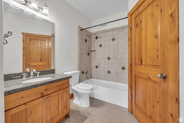 4988 S Timber Way E Unit 310, Salt Lake City, UT 84117 - bathroom with toilet, bathtub / shower combination, vanity, and tile patterned floors