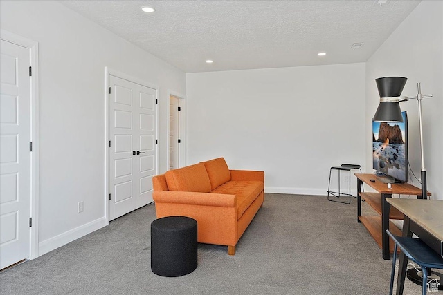 3543 N Creekside Way E Unit 63, Eden, UT 84310 - sitting room featuring carpet, a textured ceiling, baseboards, and recessed lighting