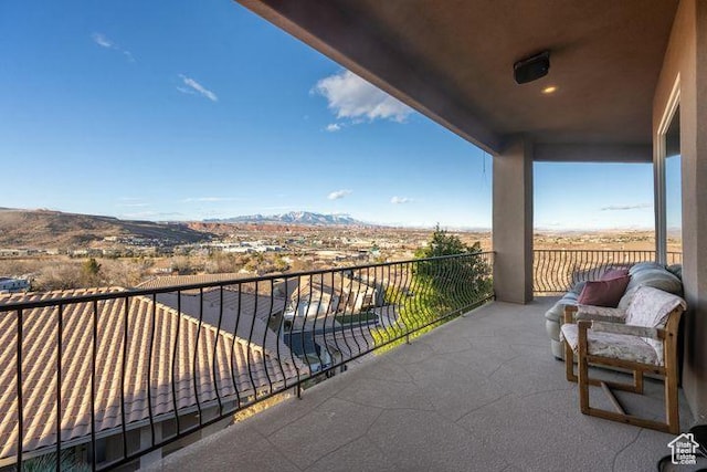 balcony with a mountain view