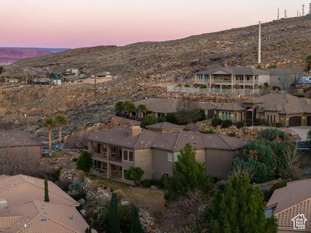 bird's eye view with a mountain view and a residential view