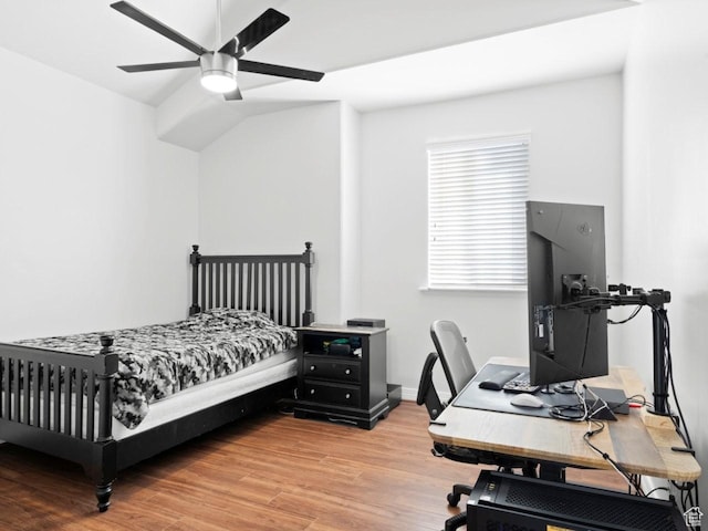 4863 N Shady Hollow Ln W, Lehi, UT 84043 - bedroom with baseboards, a ceiling fan, and wood finished floors