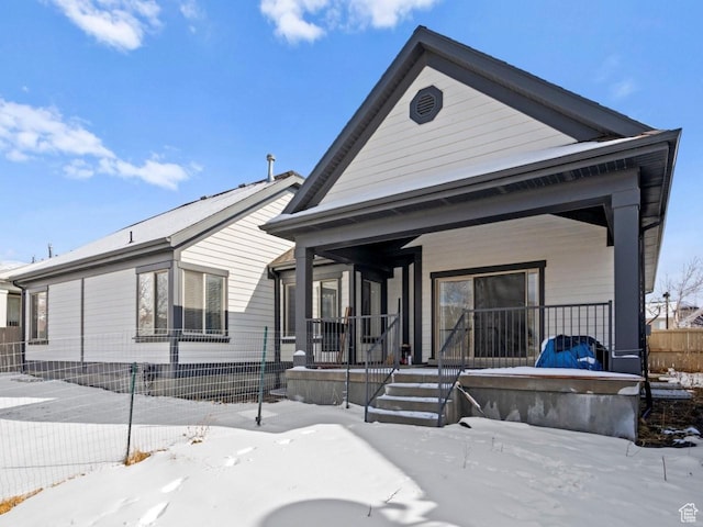4863 N Shady Hollow Ln W, Lehi, UT 84043 - view of front of property with covered porch and fence