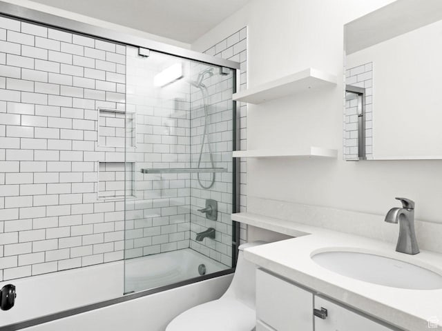 4863 N Shady Hollow Ln W, Lehi, UT 84043 - bathroom with enclosed tub / shower combo, vanity, and toilet