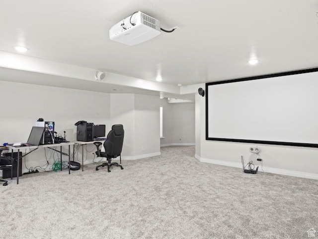 4863 N Shady Hollow Ln W, Lehi, UT 84043 - carpeted cinema with baseboards and recessed lighting