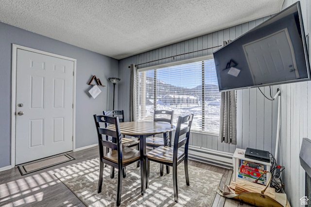 356 S S Hwy Unit A-1, Brian Head, UT 84719 - dining space with a textured ceiling, baseboards, and wood finished floors