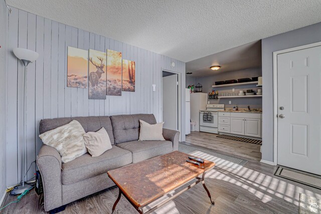356 S S Hwy Unit A-1, Brian Head, UT 84719 - living room with a textured ceiling and wood finished floors