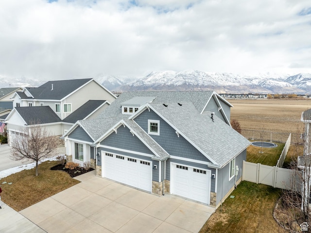 1863 S 900 E, Lehi, UT 84043 - view of front of property with a gate, driveway, stone siding, a shingled roof, and fence