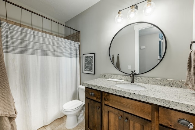 1863 S 900 E, Lehi, UT 84043 - full bath with a shower with curtain, toilet, vanity, and tile patterned floors