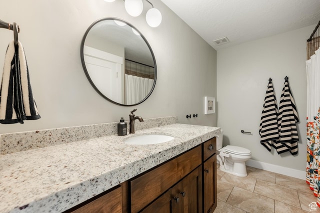 1863 S 900 E, Lehi, UT 84043 - bathroom featuring baseboards, visible vents, vanity, and toilet