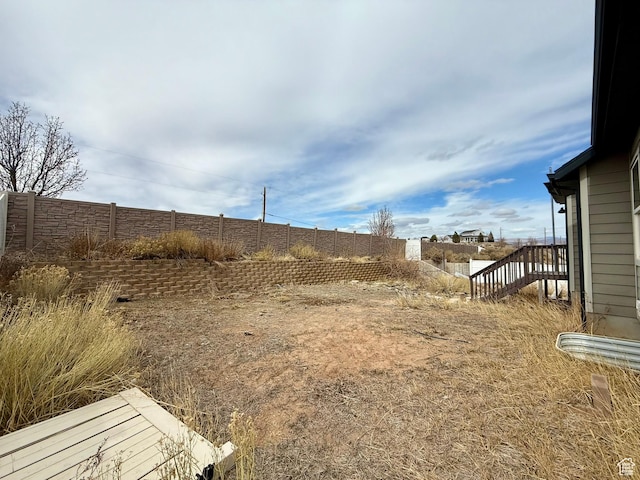 view of yard featuring fence