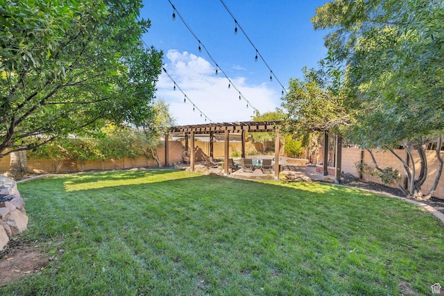 802 Leda Ln, Santa Clara, UT 84765 - view of yard featuring a patio area, a fenced backyard, and a pergola